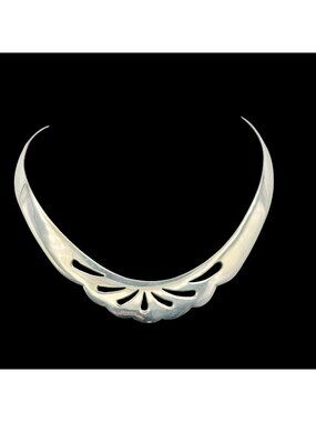 Vintage Sterling Silver Taxco Torque Collar Choker Necklace Heavy 50g Signed JAK